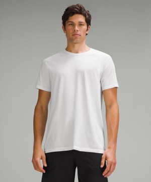 μπλουζακια Lululemon Metal Vent Tech Short-Sleeve ανδρικα ασπρα ασπρα | Greece-1284579