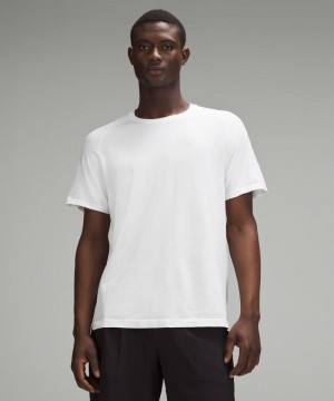 μπλουζακια Lululemon Metal Vent Tech Short-Sleeve ανδρικα ασπρα ασπρα | Greece-9568012