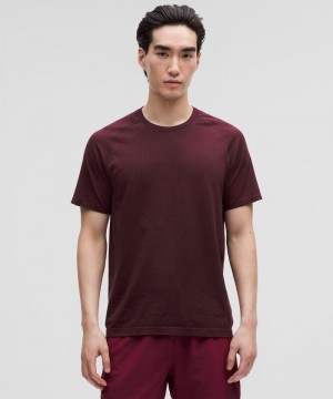 μπλουζακια Lululemon Metal Vent Tech Short-Sleeve ανδρικα σκούρο κοκκινα | Greece-1402658