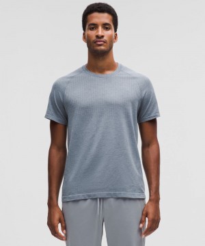 μπλουζακια Lululemon Metal Vent Tech Short-Sleeve ανδρικα γκρι μπλε | Greece-9508364