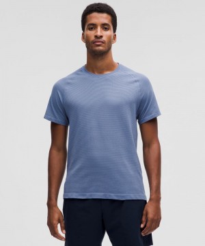μπλουζακια Lululemon Metal Vent Tech Short-Sleeve ανδρικα μπλε | Greece-8529417