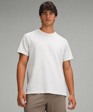 μπλουζακια Lululemon Metal Vent Tech Short-Sleeve ανδρικα ασπρα | Greece-6859407