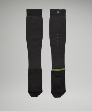 Καλτσεσ Lululemon MicroPillow Compression Knee-High Running ανδρικα μαυρα κίτρινα | Greece-1763025
