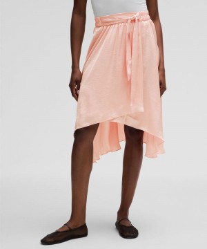 φουστεσ Lululemon Midi-Length Satin Wrap γυναικεια ροζ | Greece-8345926
