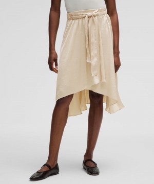 φουστεσ Lululemon Midi-Length Satin Wrap γυναικεια Μπεζ ασπρα | Greece-6374825