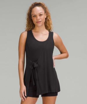 Φορεμα Lululemon Modal Wrap Romper 4" γυναικεια μαυρα | Greece-8674025