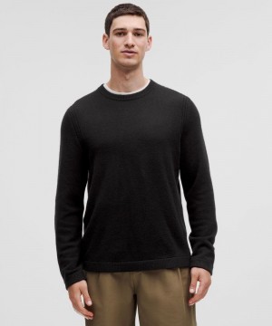 Πουλόβερ Lululemon New Venture Cashmere Crewneck ανδρικα μαυρα | Greece-2581374
