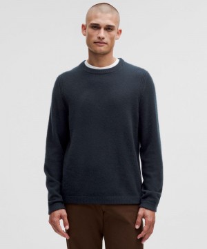 Πουλόβερ Lululemon New Venture Cashmere Crewneck ανδρικα σκουρο μπλε | Greece-8316452