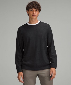 Πουλόβερ Lululemon New Venture Crewneck ανδρικα μαυρα | Greece-4910683