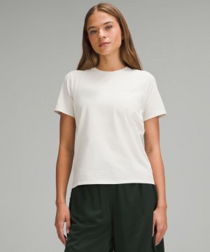 μπλουζακια Lululemon Organic Cotton Straight-Hem Crewneck γυναικεια Μπεζ | Greece-4702568