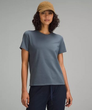 μπλουζακια Lululemon Organic Cotton Straight-Hem Crewneck γυναικεια γκρι | Greece-7659204