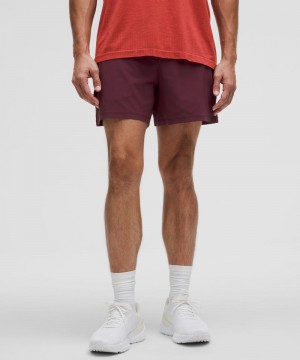 Σορτσ Lululemon Pace Breaker Lined 5" ανδρικα σκούρο κοκκινα | Greece-9620317