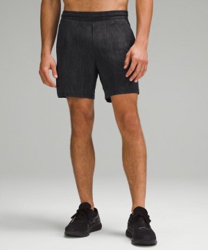 Σορτσ Lululemon Pace Breaker Lined 7" ανδρικα μαυρα βαθυ γκρι | Greece-0412958