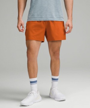 Σορτσ Lululemon Pace Breaker Linerless 5" ανδρικα πορτοκαλι | Greece-5817062