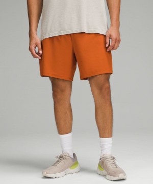 Σορτσ Lululemon Pace Breaker Linerless 7" ανδρικα πορτοκαλι | Greece-1907563