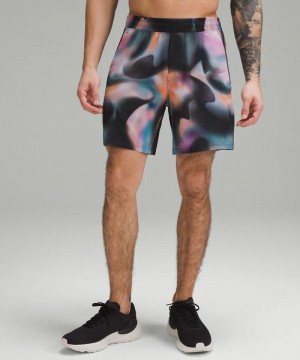 Σορτσ Lululemon Pace Breaker Linerless 7" ανδρικα τυρκουάζ Πολύχρωμο | Greece-9750163