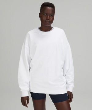Φουτερ Lululemon Perfectly Oversized Crew γυναικεια ασπρα | Greece-3674921