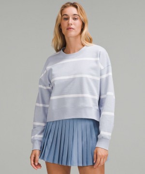 Φουτερ Lululemon Perfectly Oversized Cropped Crew γυναικεια μπλε Μπεζ ασπρα | Greece-2680497