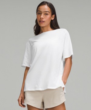 μπλουζακια Lululemon Relaxed-Fit Boatneck γυναικεια ασπρα | Greece-1725496