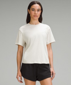 μπλουζακια Lululemon Relaxed-Fit Cotton Jersey γυναικεια Μπεζ | Greece-5087219