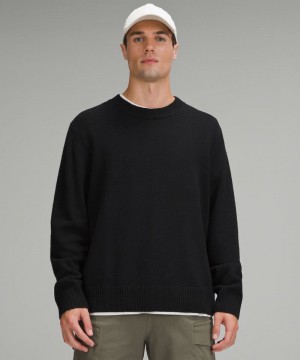Πουλόβερ Lululemon Relaxed-Fit Knit ανδρικα μαυρα | Greece-0961537