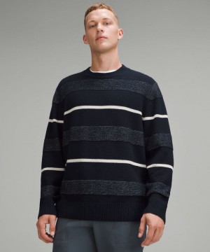 Πουλόβερ Lululemon Relaxed-Fit Knit ανδρικα σκουρο μπλε Μπεζ | Greece-7954261