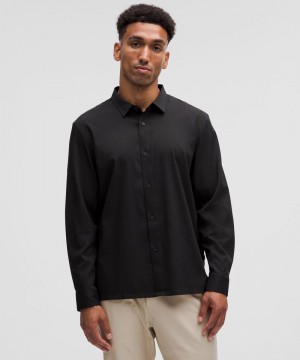 πουκαμισα Lululemon Relaxed-Fit Long-Sleeve Button-Up ανδρικα μαυρα | Greece-2968743