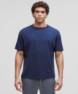 μπλουζακια Lululemon Relaxed-Fit Training Short-Sleeve ανδρικα μπλε | Greece-4106792