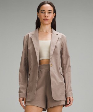 Μπλέιζερ Lululemon Relaxed-Fit Twill γυναικεια γκρι | Greece-3845079
