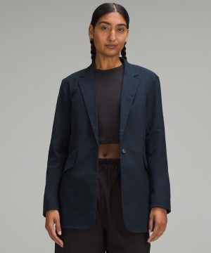 Μπλέιζερ Lululemon Relaxed-Fit Twill γυναικεια σκουρο μπλε | Greece-6418923
