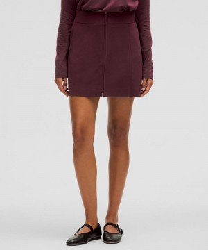 φουστεσ Lululemon Ribbed-Knit Mini γυναικεια σκούρο κοκκινα | Greece-4169357