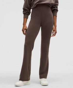 Παντελονι Lululemon Ribbed Softstreme Flared Regular γυναικεια σοκολάτα | Greece-9845612
