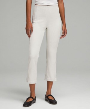 Παντελονι Lululemon Ribbed Softstreme Zip-Leg High-Rise Cropped 25" γυναικεια Μπεζ | Greece-5329780