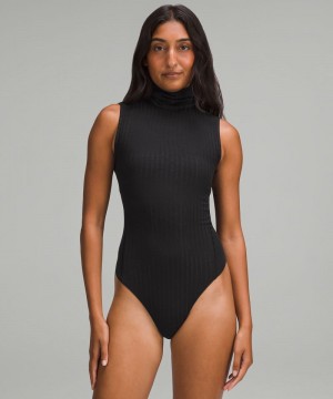 Κορμακια Lululemon Ribbed Wool Turtleneck Sleeveless γυναικεια μαυρα | Greece-6097428