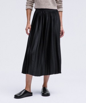 φουστεσ Lululemon Satin Pleated Midi γυναικεια μαυρα | Greece-2748650