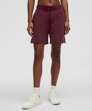 Σορτσ Lululemon Scuba High-Rise 5" γυναικεια σκούρο κοκκινα | Greece-0397415