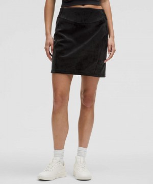 φουστεσ Lululemon Scuba High-Rise Mini Velvet γυναικεια μαυρα | Greece-0823697