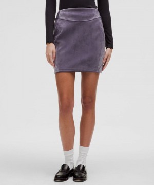 φουστεσ Lululemon Scuba High-Rise Mini Velvet γυναικεια βαθυ γκρι | Greece-1439678