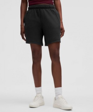 Σορτσ Lululemon Scuba Mid-Rise Oversized 7" γυναικεια μαυρα | Greece-3261458
