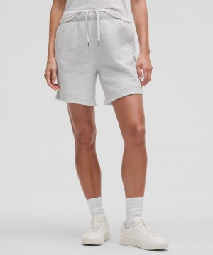 Σορτσ Lululemon Scuba Mid-Rise Oversized 7" γυναικεια ανοιχτο γκρι | Greece-3905471