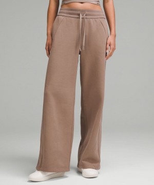 Παντελονι Lululemon Scuba Mid-Rise Wide-Leg Regular γυναικεια γκρι | Greece-9726315