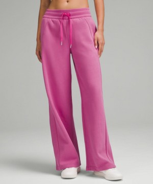 Παντελονι Lululemon Scuba Mid-Rise Wide-Leg Regular γυναικεια ροζ | Greece-8205794