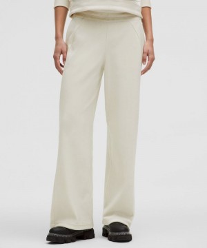 Παντελονι Lululemon Scuba Mid-Rise Wide-Leg Velvet γυναικεια Μπεζ | Greece-7138502