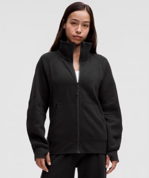 Φουτερ Lululemon Scuba Oversized Funnel-Neck Full Zip γυναικεια μαυρα | Greece-8641095