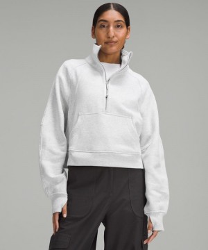 Φουτερ Lululemon Scuba Oversized Funnel-Neck Half Zip γυναικεια ανοιχτο γκρι | Greece-5497182