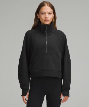 Φουτερ Lululemon Scuba Oversized Funnel-Neck Half Zip γυναικεια μαυρα | Greece-4917865