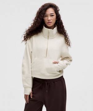 Φουτερ Lululemon Scuba Oversized Funnel-Neck Half Zip γυναικεια Μπεζ χρυσο χρωμα | Greece-3417825