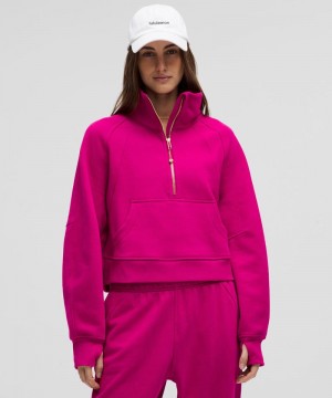 Φουτερ Lululemon Scuba Oversized Funnel-Neck Half Zip γυναικεια ροζ χρυσο χρωμα | Greece-9758123
