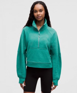 Φουτερ Lululemon Scuba Oversized Funnel-Neck Half Zip γυναικεια τυρκουάζ μπλε | Greece-2508679