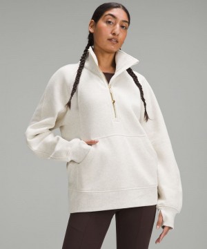 Φουτερ Lululemon Scuba Oversized Funnel-Neck Half Zip Long γυναικεια Μπεζ χρυσο χρωμα | Greece-8472390
